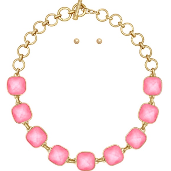 Faceted Stone Linked Necklace Set - Picture 2 of 2